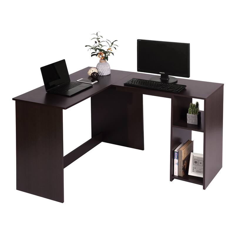 39.4" W x 47.2" D Corner Computer Desk LShaped Home Office Workstation Writing Study Table with